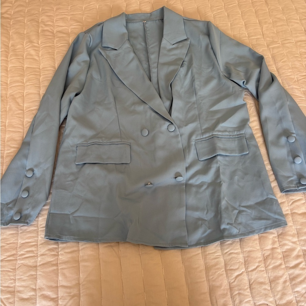 NWOT Large Women's Double-Breasted Blazer - Blue
